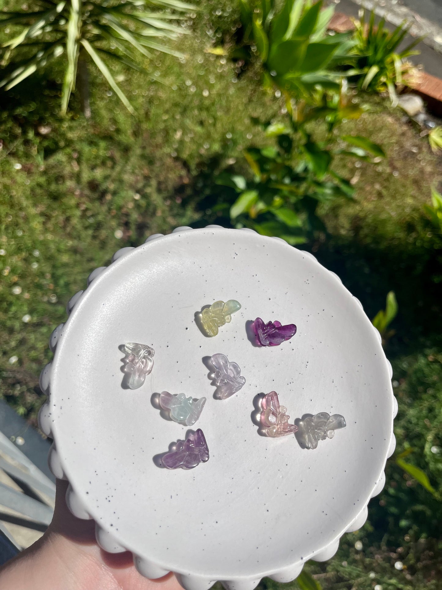 Mini Llama Rainbow Fluorite Carving