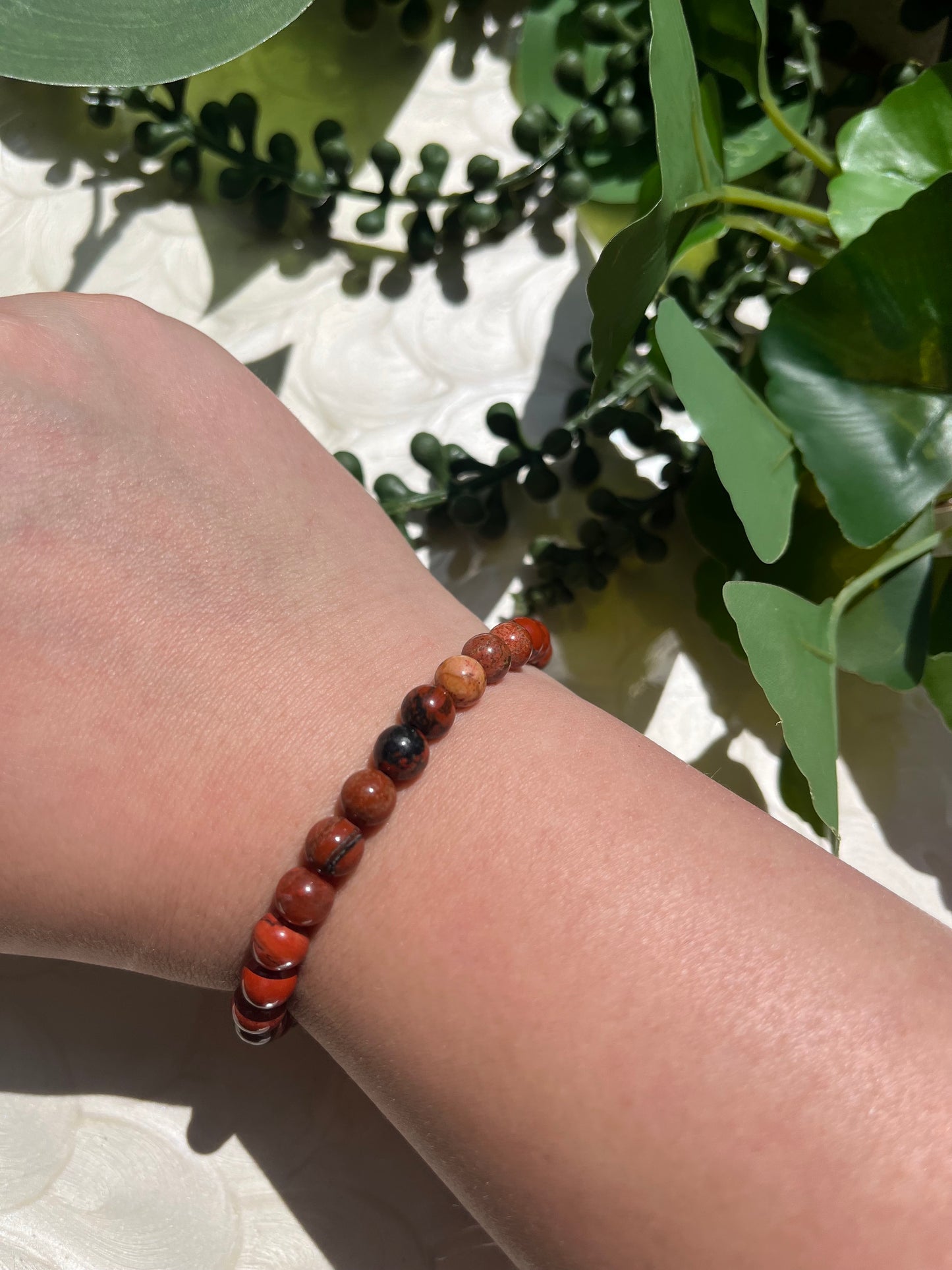 Red Jasper Beaded Bracelet