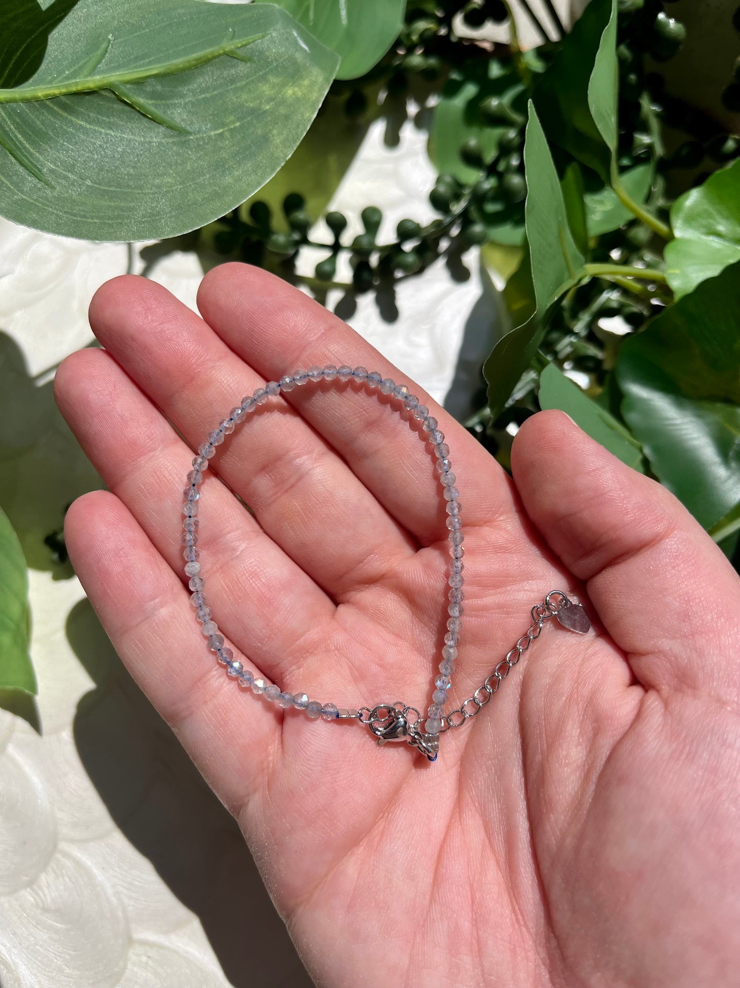 Dainty Labradorite 2mm Faceted Bracelet