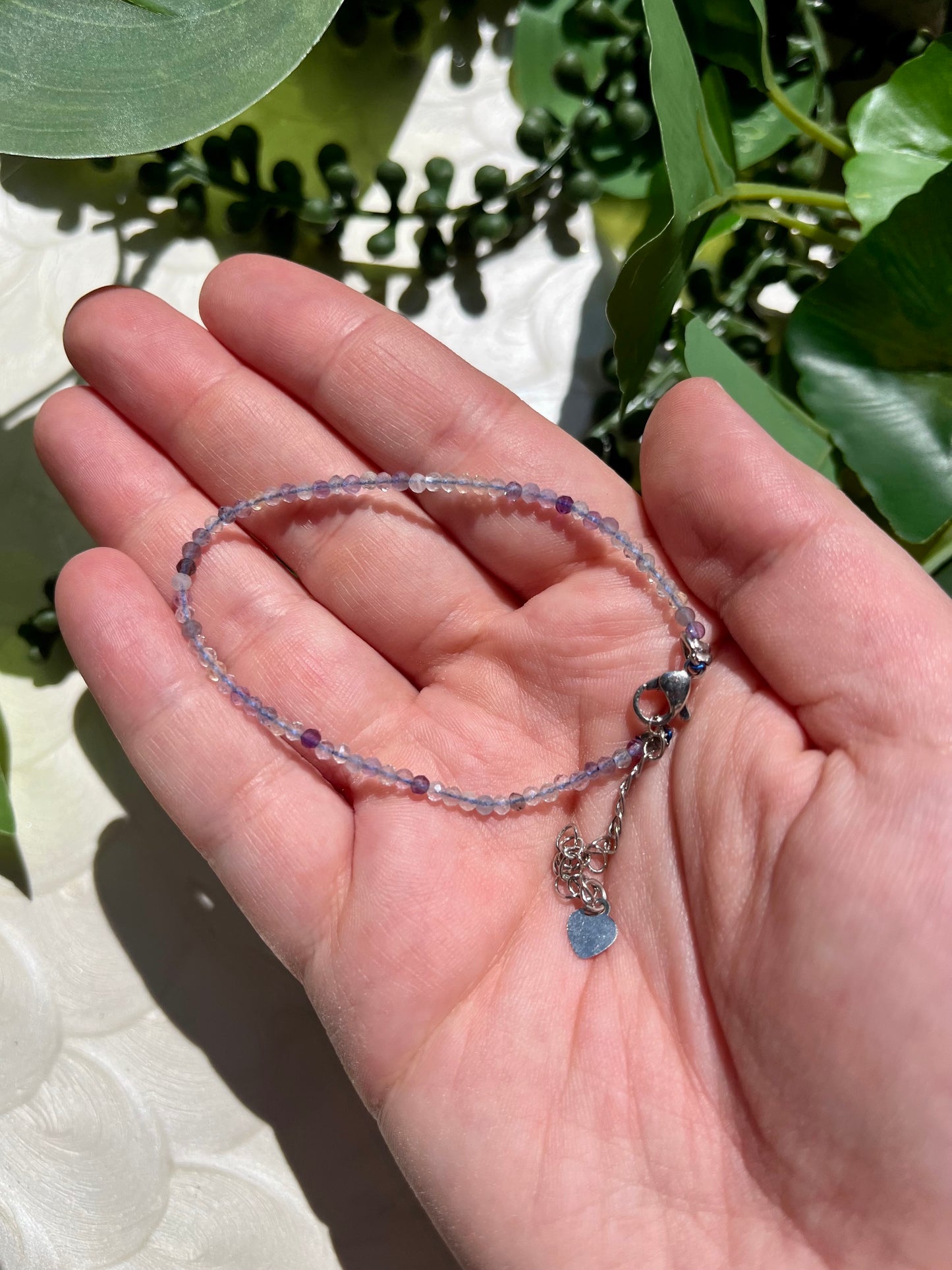 Dainty Rainbow Fluorite 2mm Faceted Bracelet