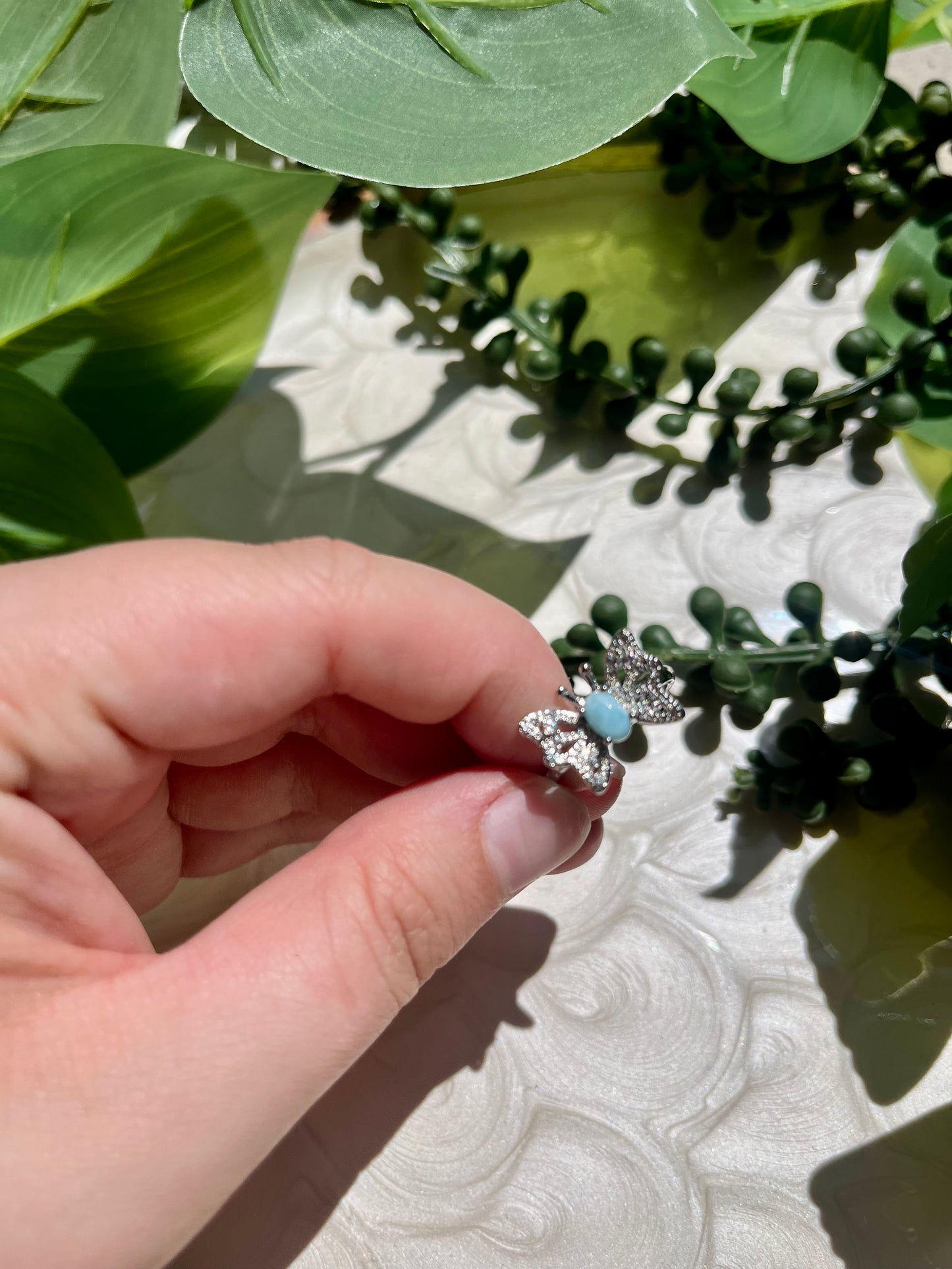Isla Ring: Larimar Adjustable Ring