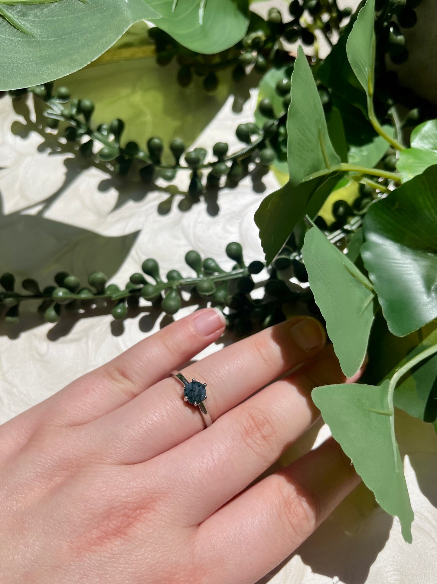 Ivy Ring- Moss Agate Adjustable Ring