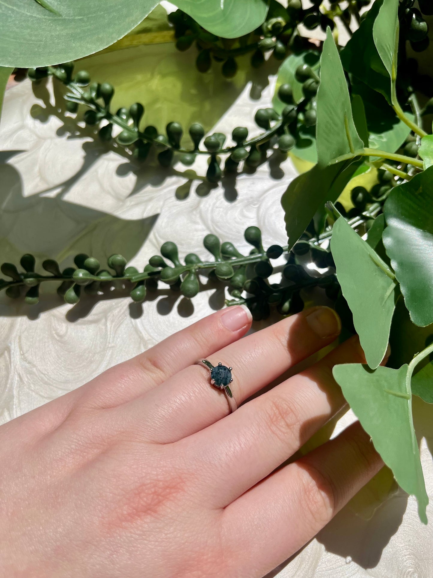 Ivy Ring- Moss Agate Adjustable Ring