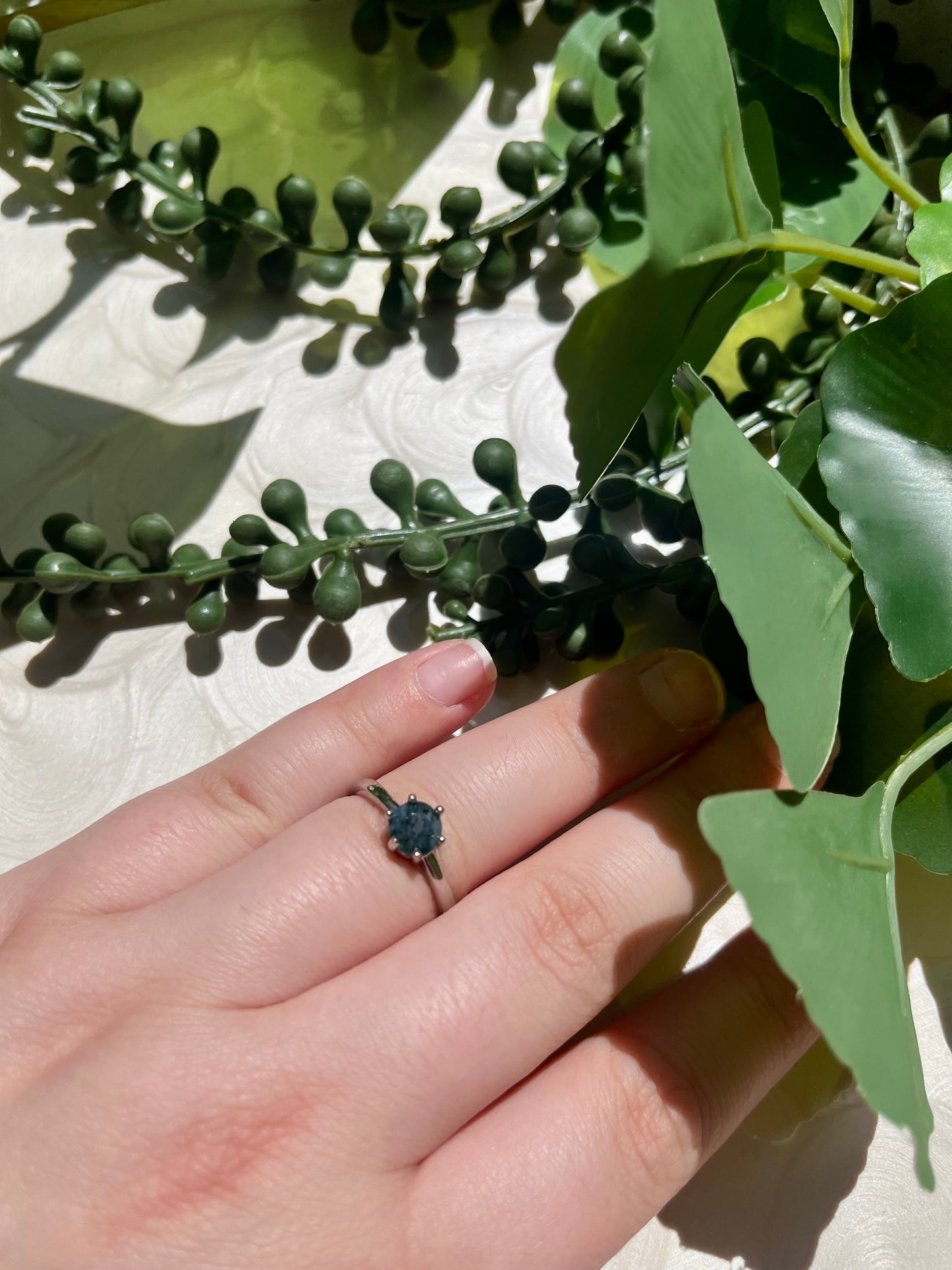 Ivy Ring- Moss Agate Adjustable Ring
