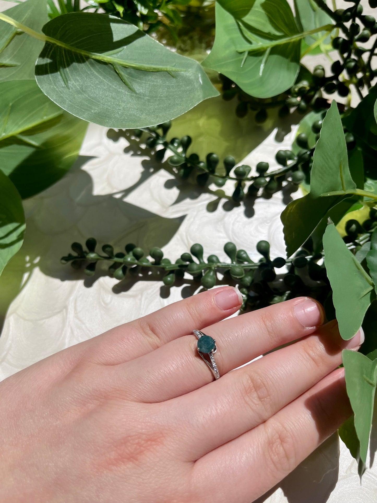 Ivy Ring- Moss Agate Adjustable Ring