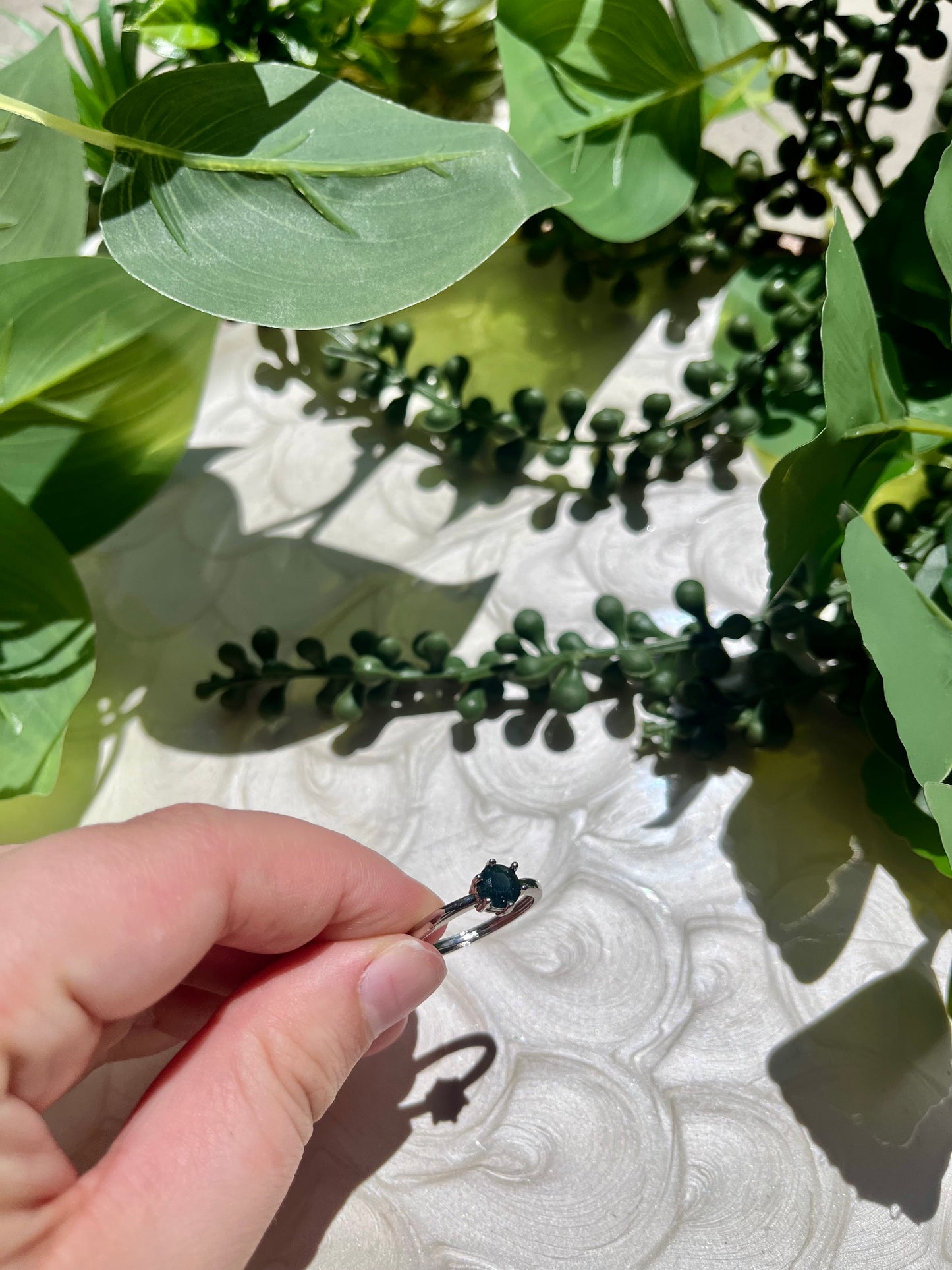 Ivy Ring- Moss Agate Adjustable Ring