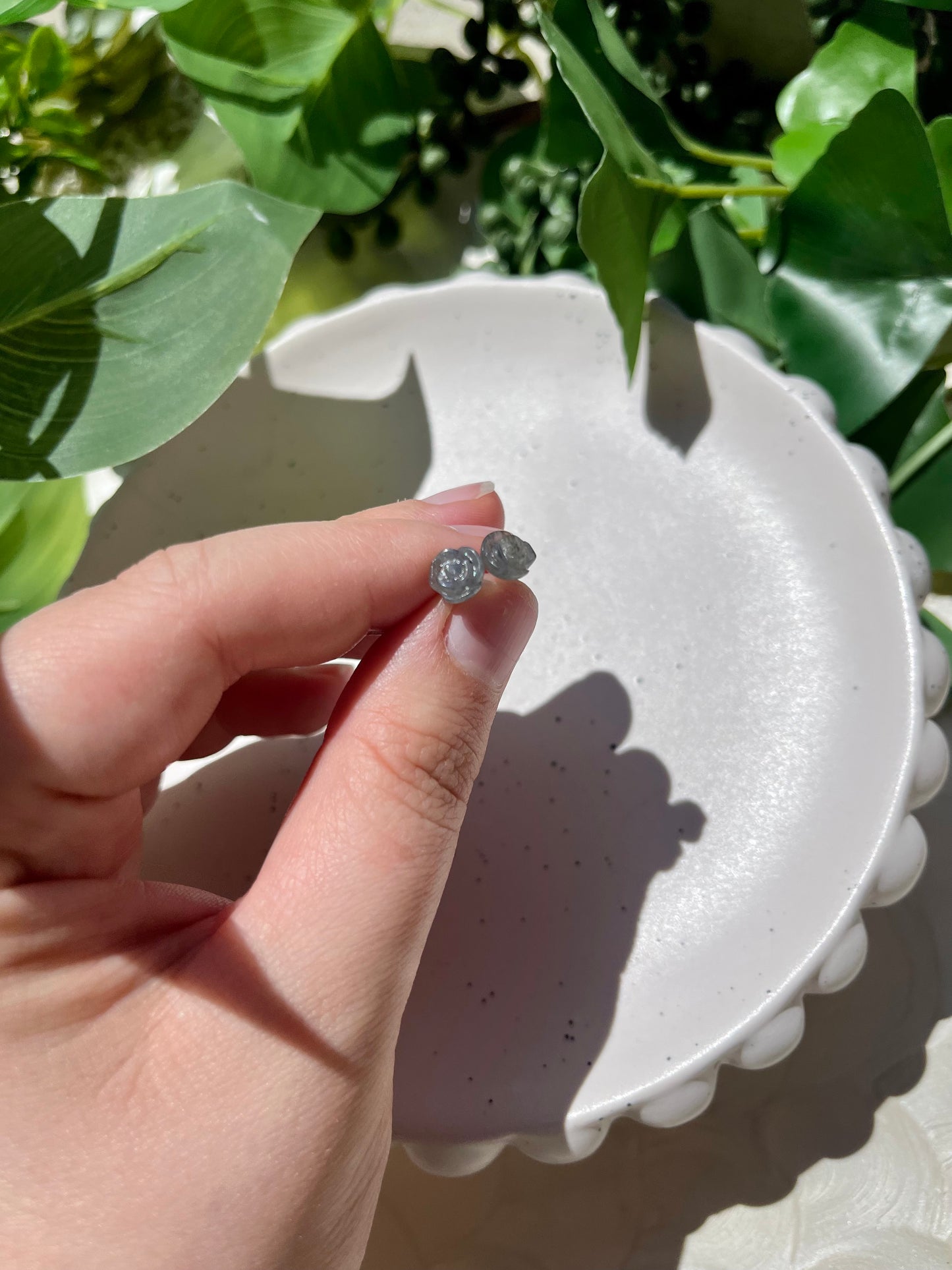 Labradorite Flower Studs
