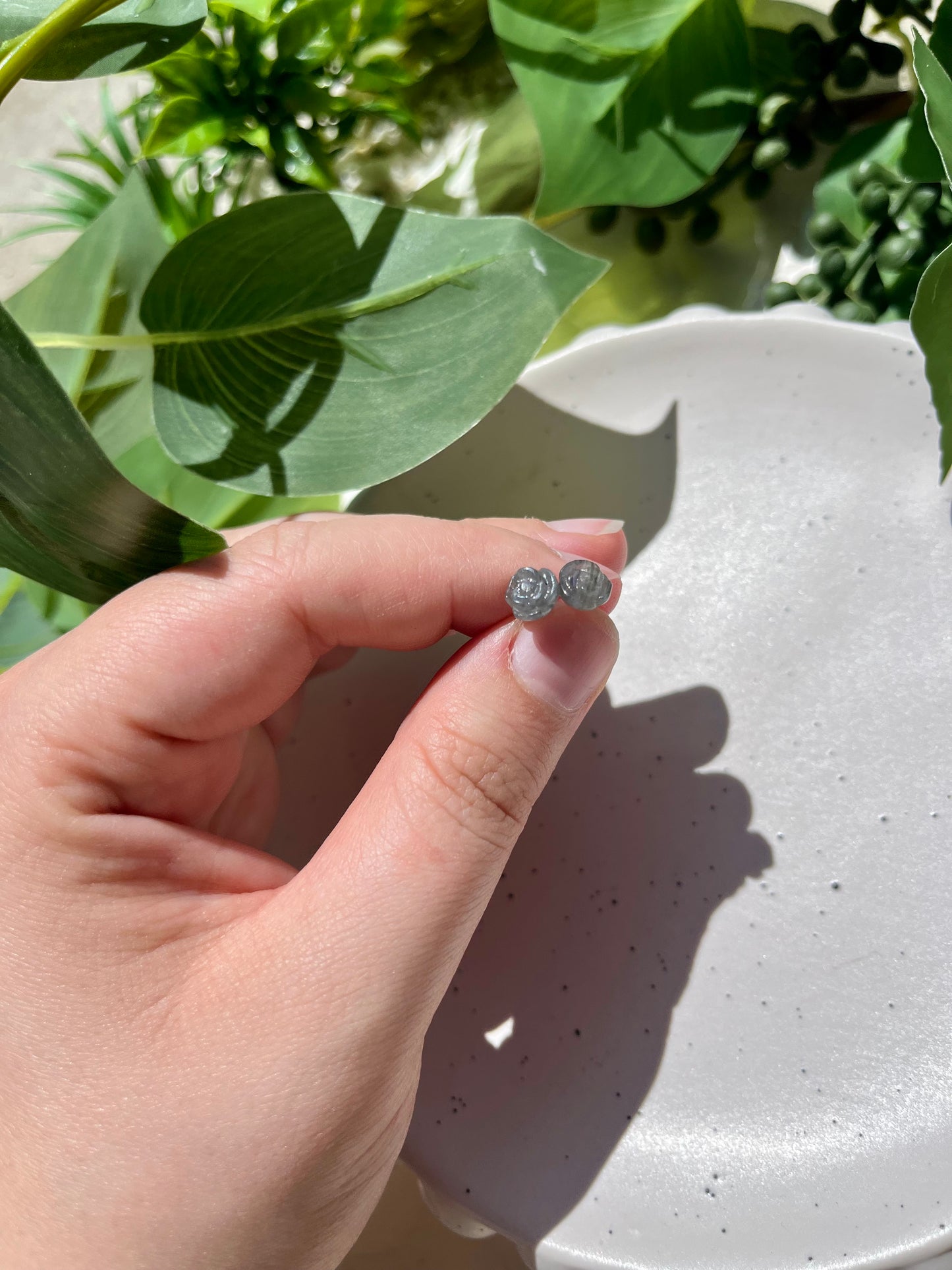 Labradorite Flower Studs