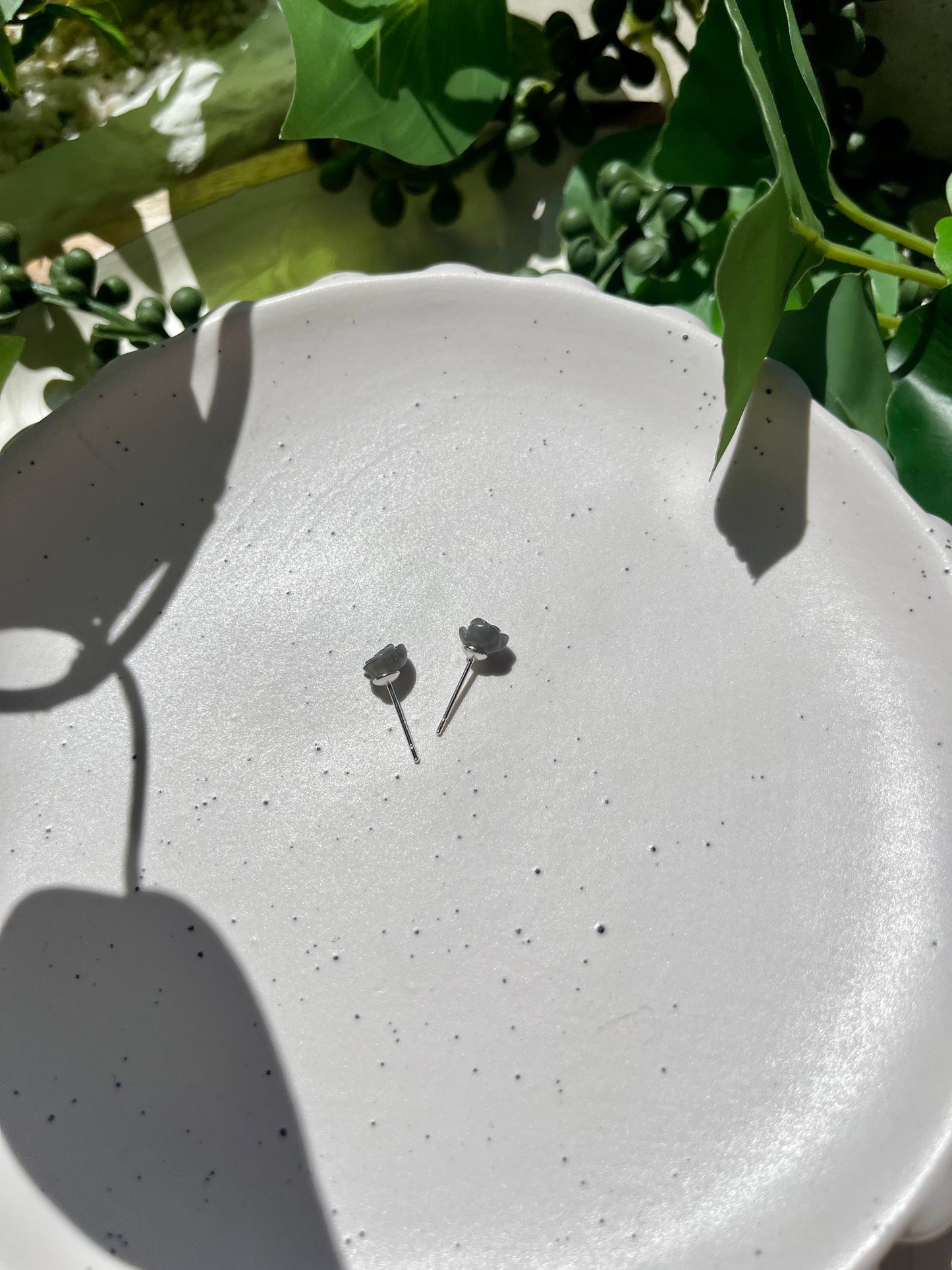 Labradorite Flower Studs