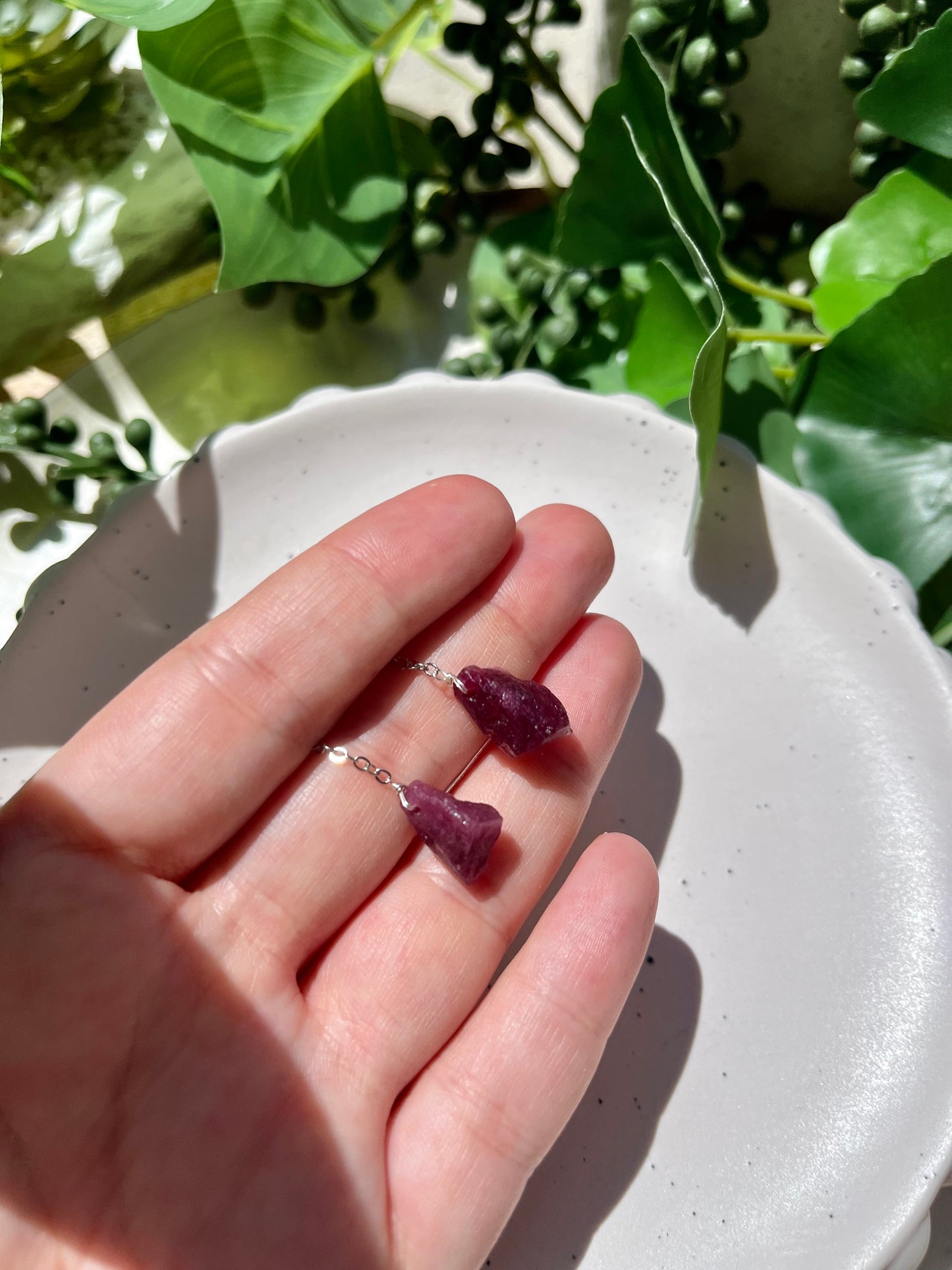 Pink Tourmaline Dangle Earrings