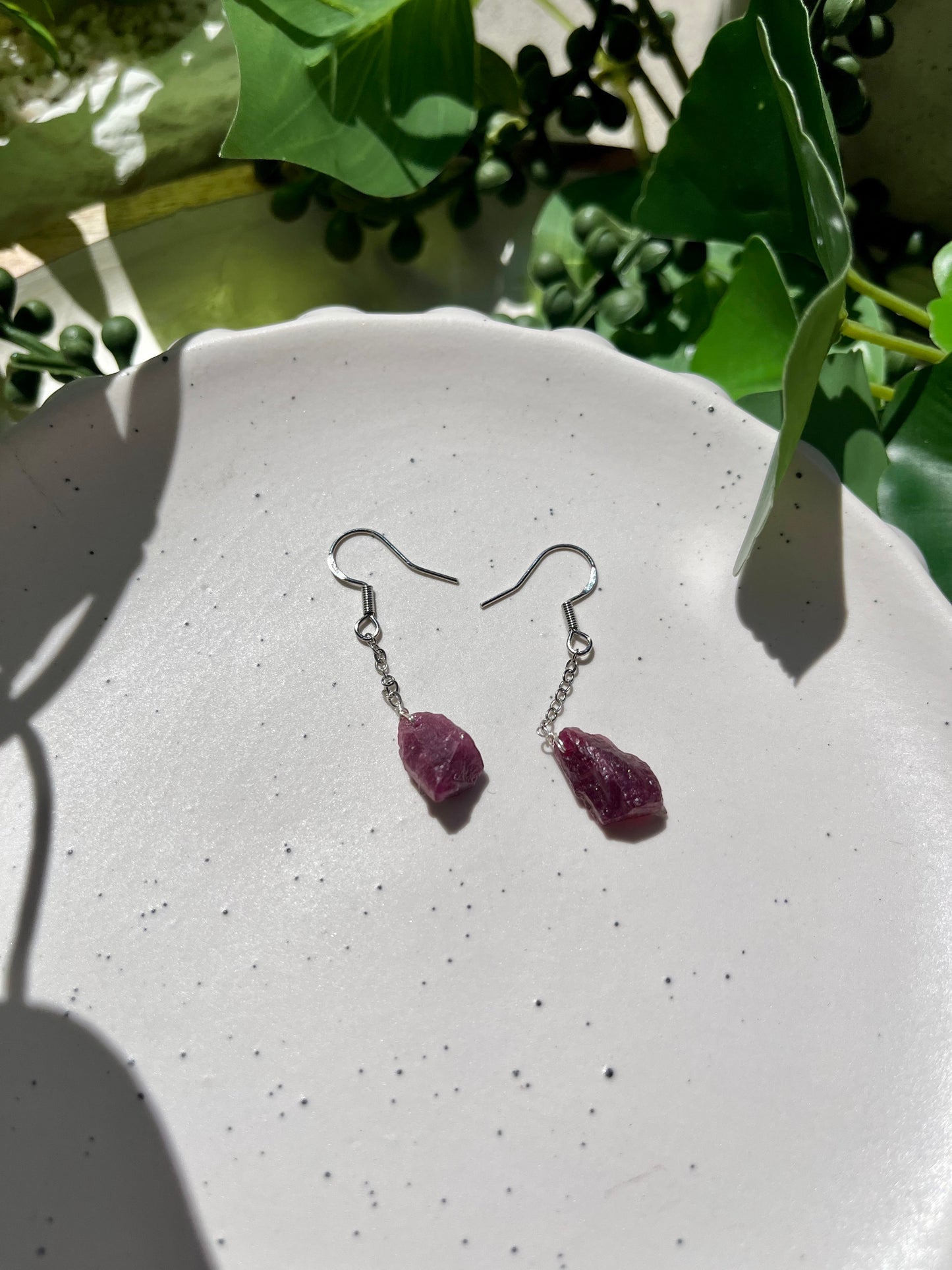 Pink Tourmaline Dangle Earrings