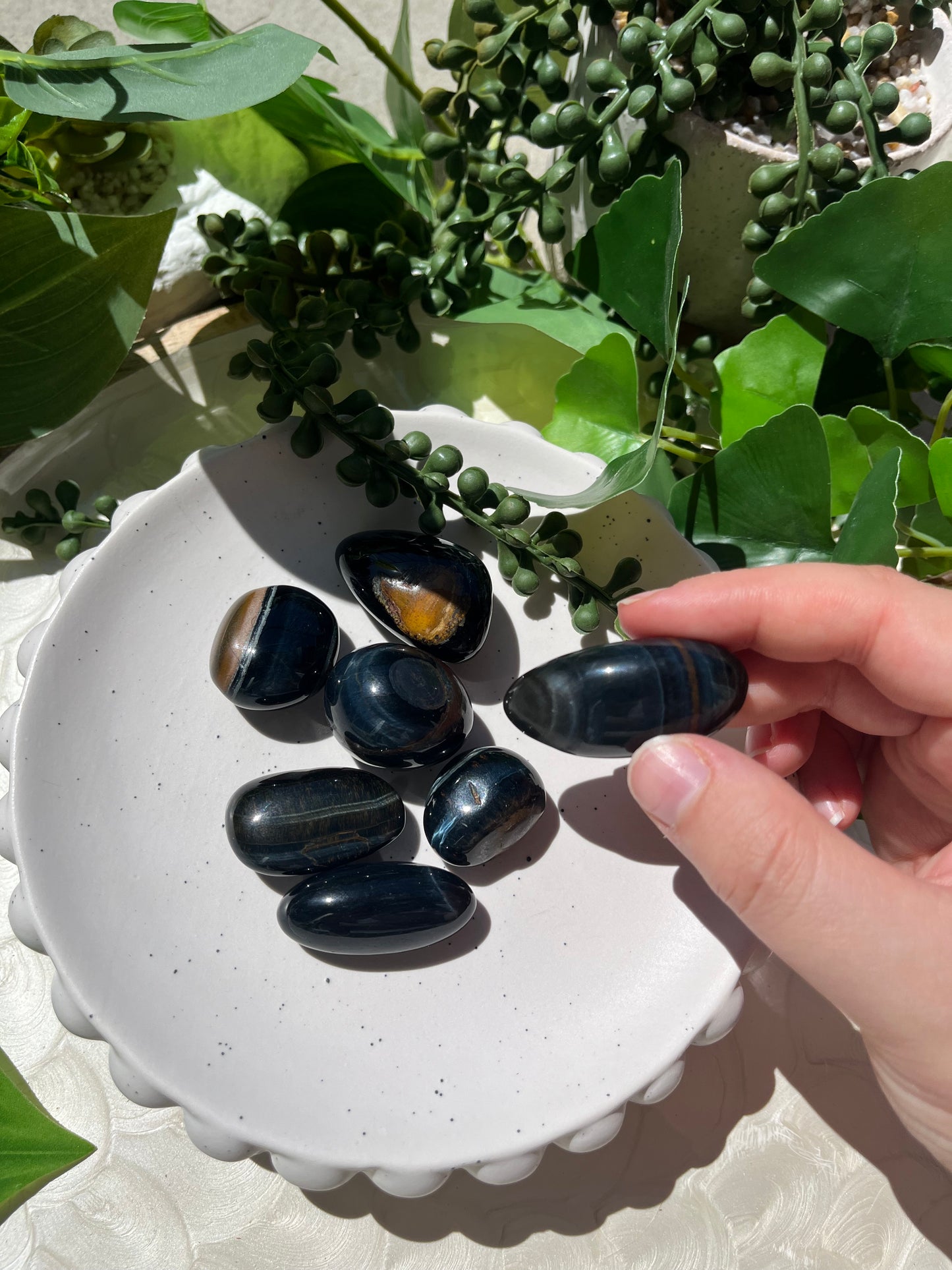 Blue Tigers Eye Tumble
