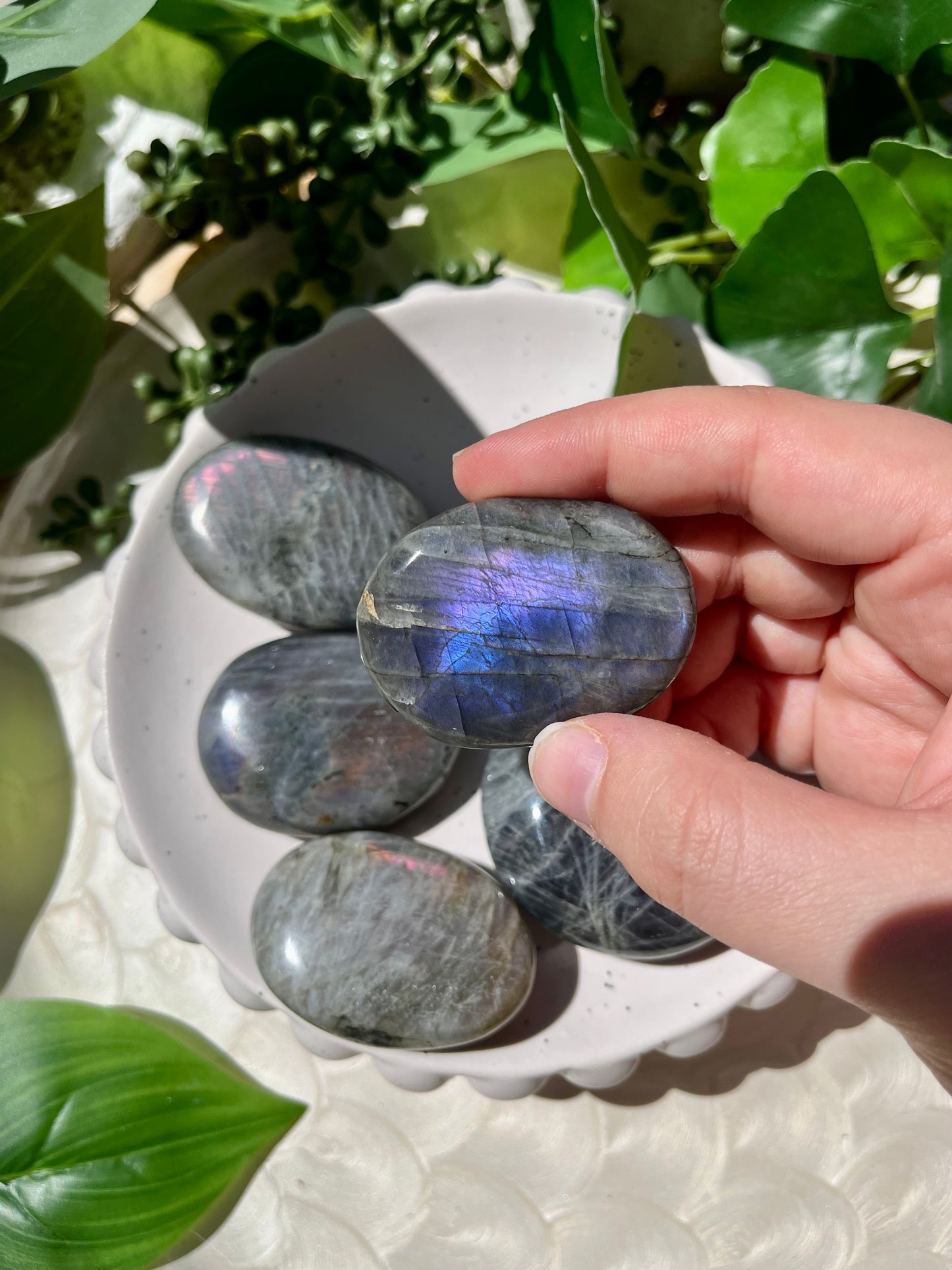 Rainbow Flashy Labradorite Palmstone