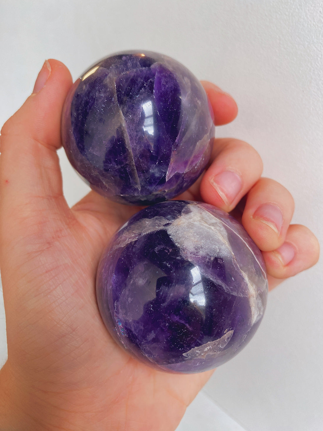 group of amethyst clusters