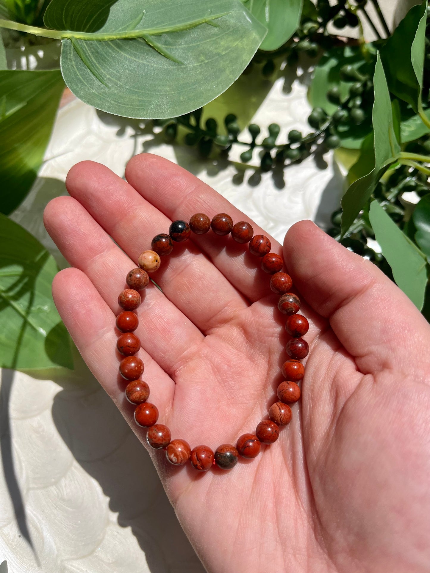Red Jasper Beaded Bracelet