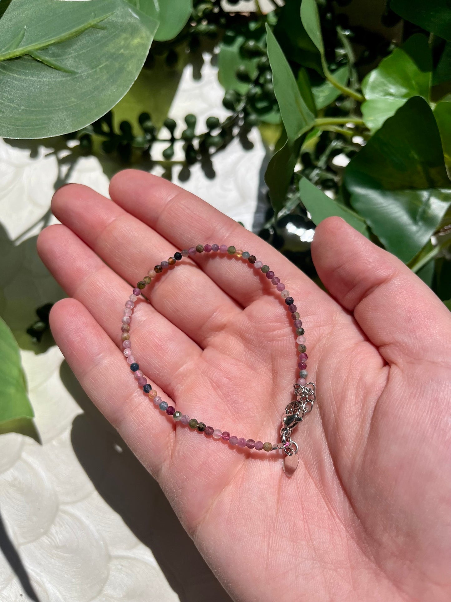 Dainty Rainbow Fluorite 2mm Faceted Bracelet