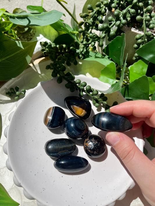 Blue Tigers Eye Tumble